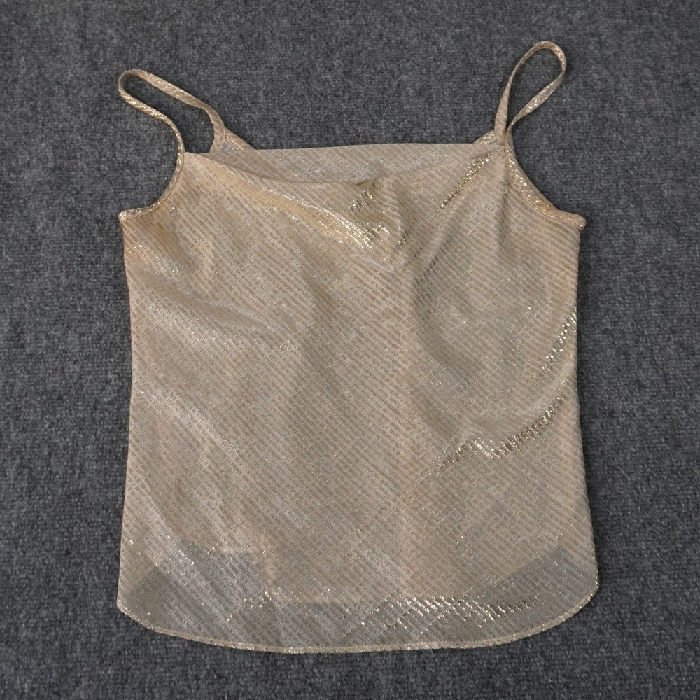 David Benjamin Women's Medium Gold Sparkle Sleeveless Tank Top Party‎ Blouse